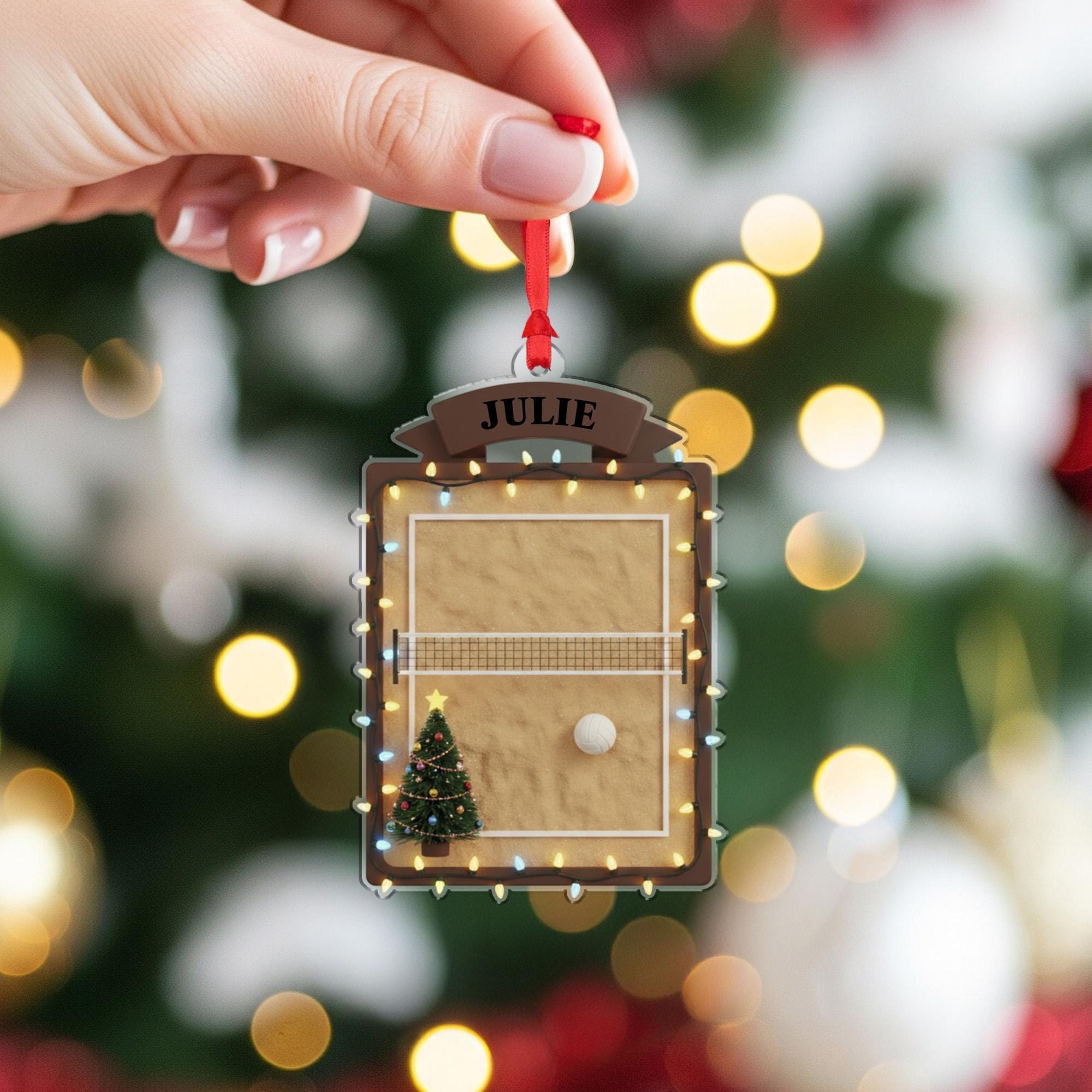 Personalized Volleyball Ornament, Custom Name Christmas Tree Gift for Player