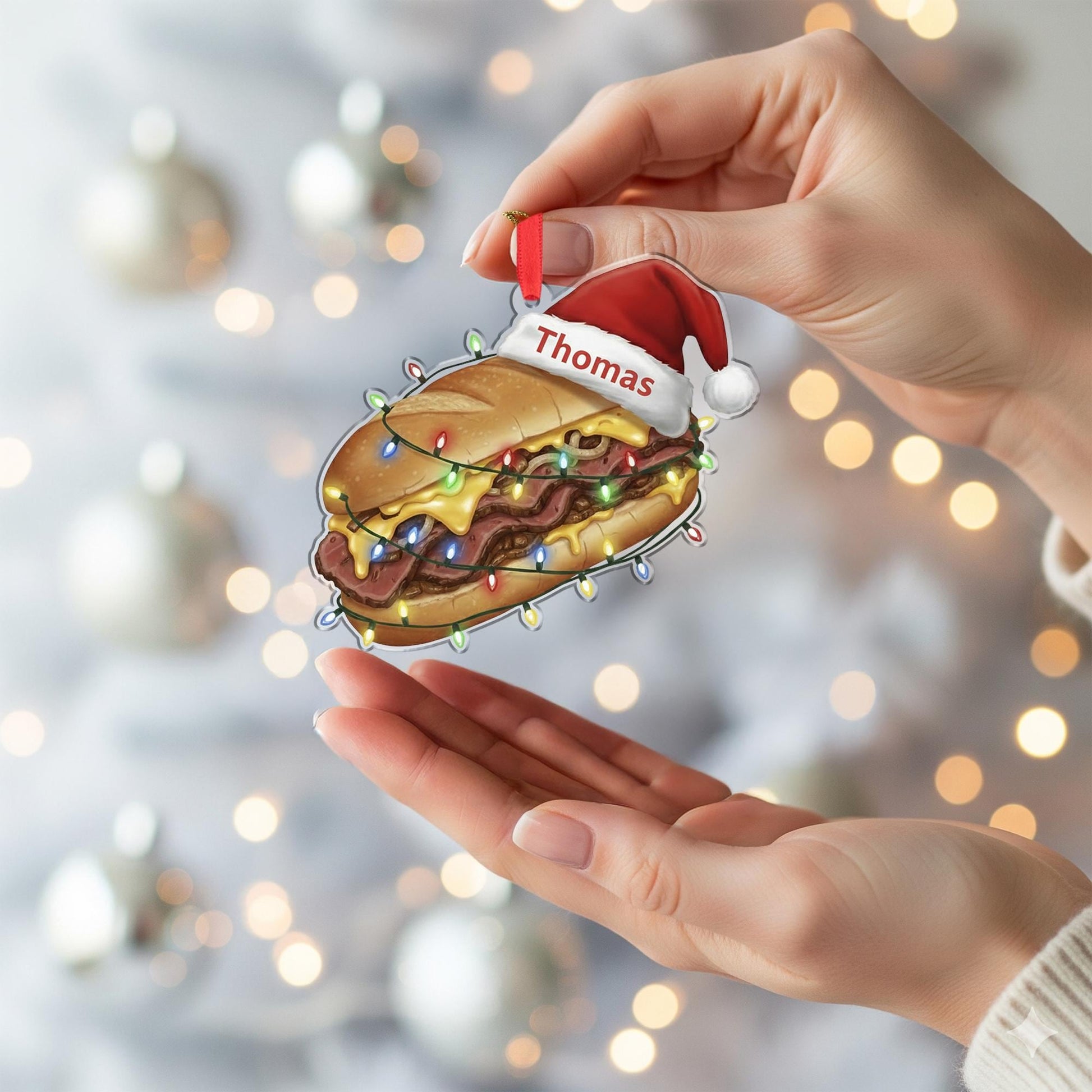 Personalized Hoagie Ornament - Custom Name Christmas Foodie Gift