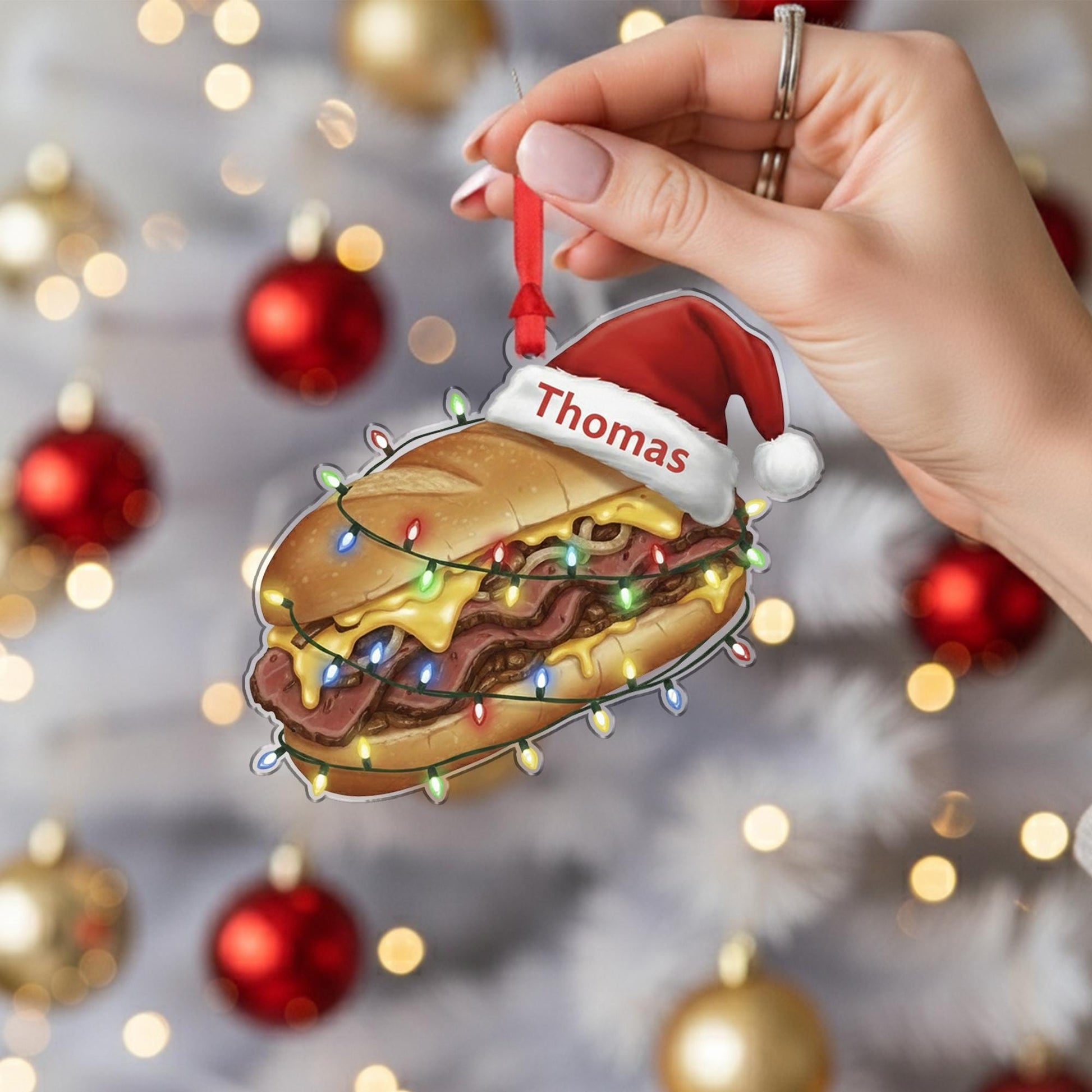 Personalized Hoagie Ornament - Custom Name Christmas Foodie Gift