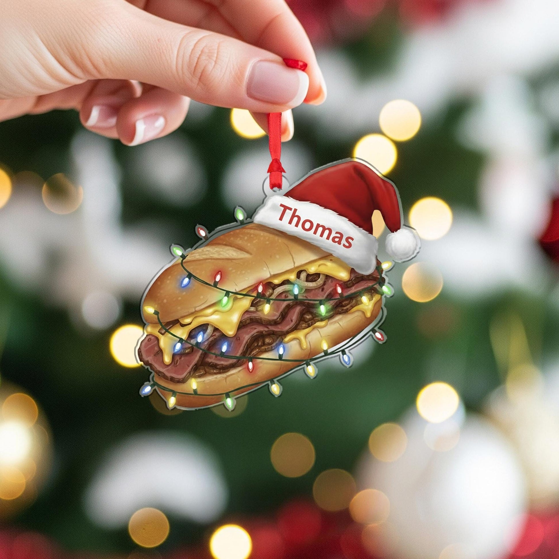Personalized Hoagie Ornament - Custom Name Christmas Foodie Gift