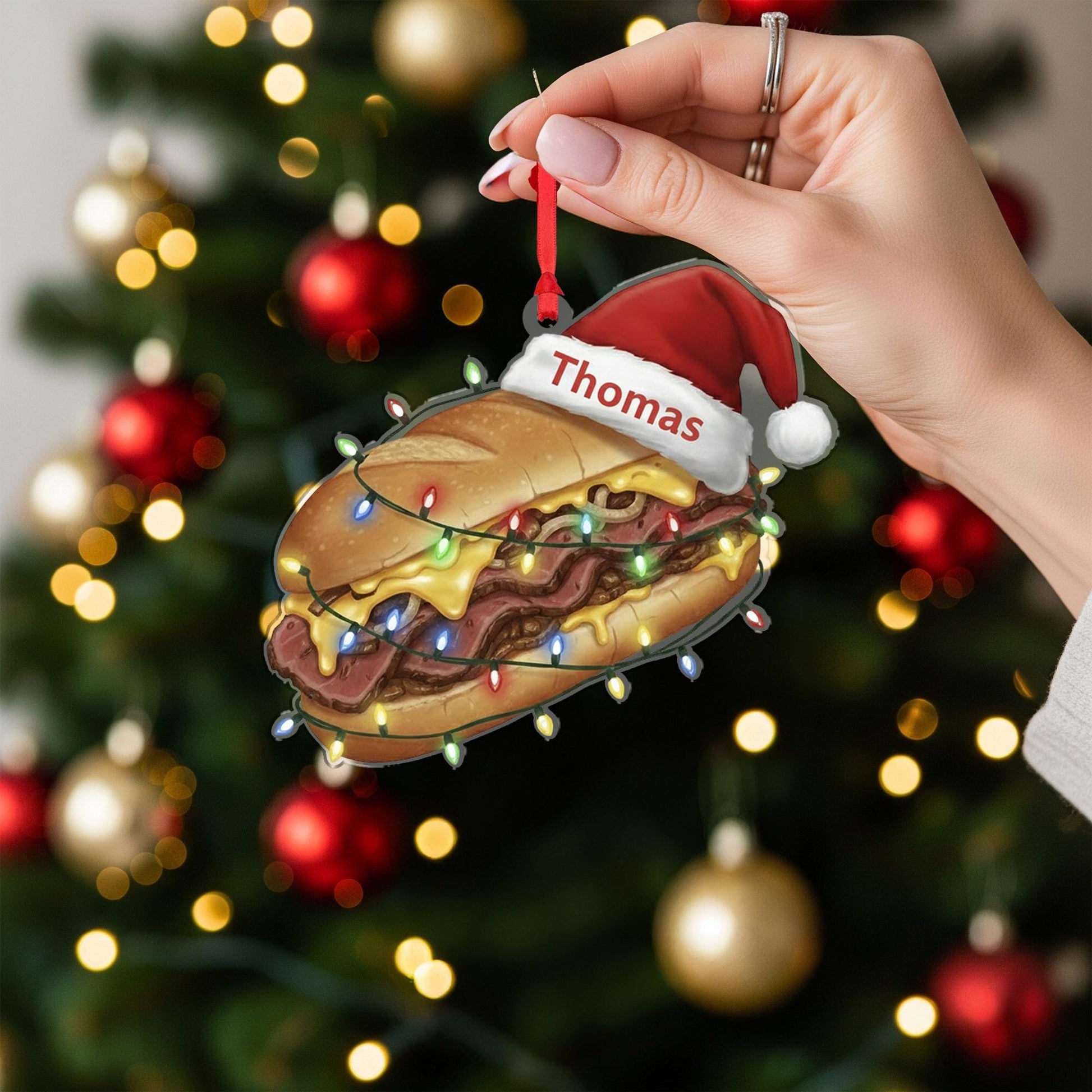 Personalized Hoagie Ornament - Custom Name Christmas Foodie Gift