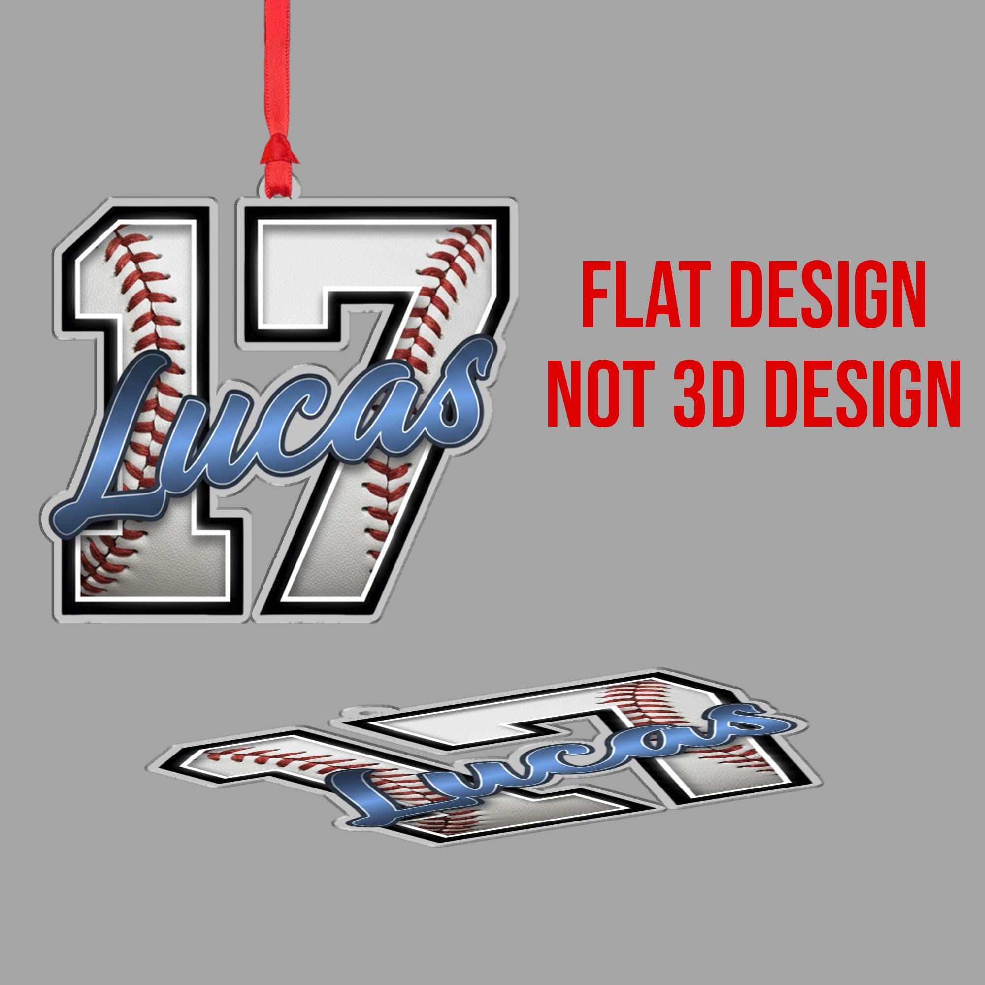 Personalized Baseball Jersey Number Ornament - Custom Player Name Sports Team Gift