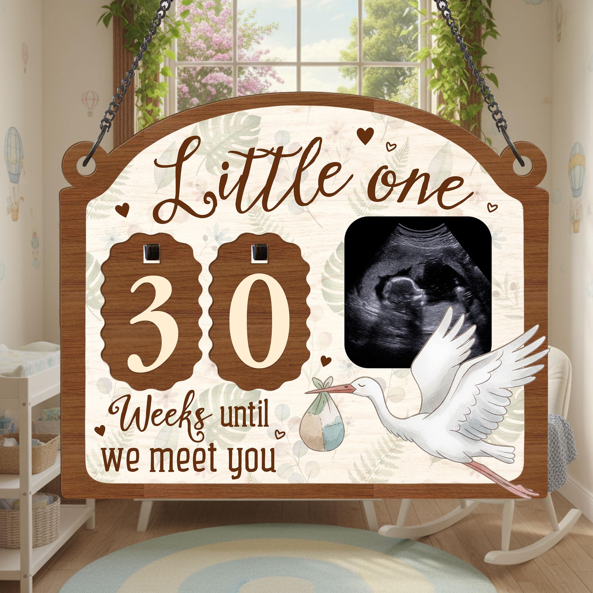 Custom Sonogram Picture Frame: Ultrasound Photo Frame with Baby Countdown Weeks image 1