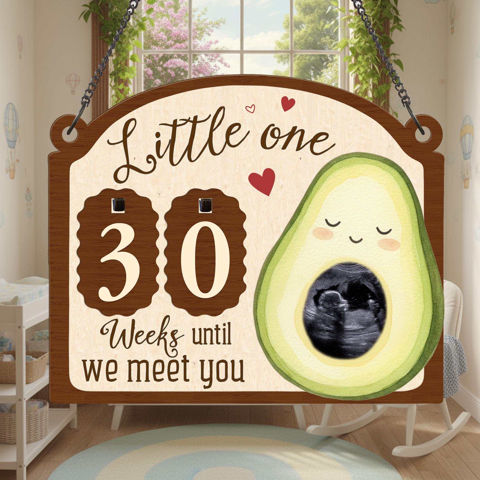 Custom Avocado Mom Sonogram Picture Frame: Ultrasound Photo with Baby Countdown Weeks image 2