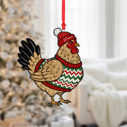 Personalized Christmas Chicken Ornament – Farm Animal Gift
