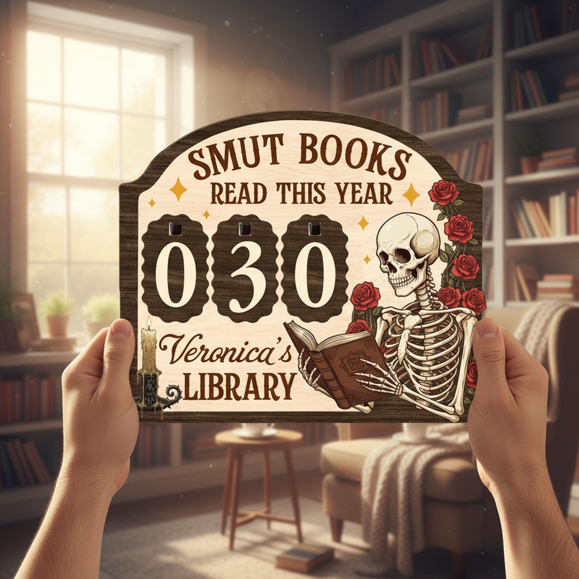 Funny Custom Smut Book Tracker Sign: Reading Tracker Wall Decor image 2