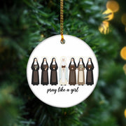 Pray Like a Girl Ornament – Catholic Nun Christmas Gift image 1