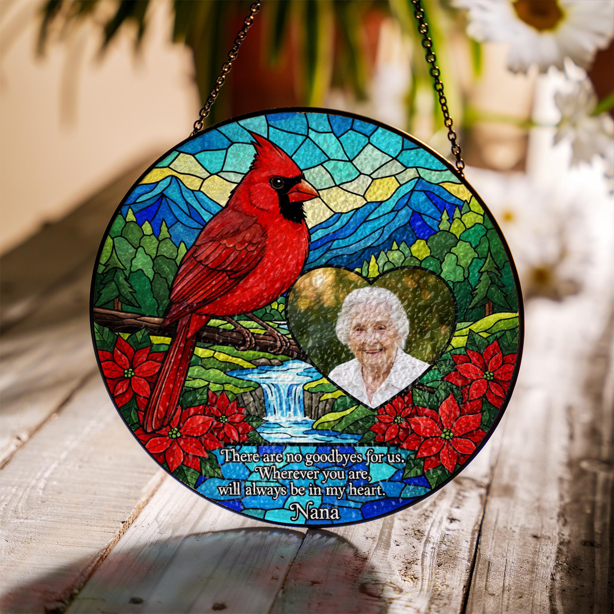 Personalised Cardinal Glass Suncatcher: Custom Photo Memorial Ornament for Loved One image 5