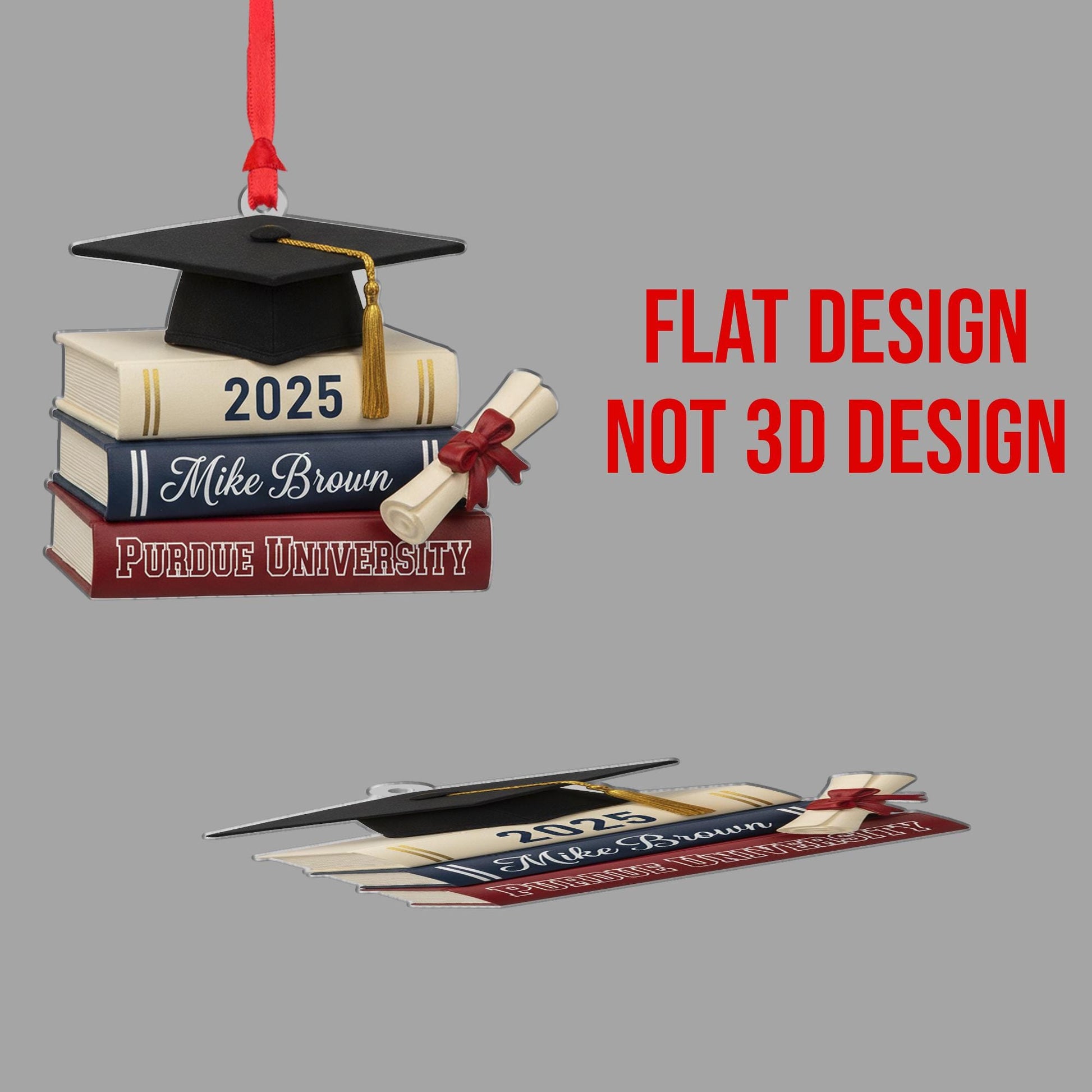 Personalised Graduation Ornament – 2025 Year Stack Books Decoration image 7