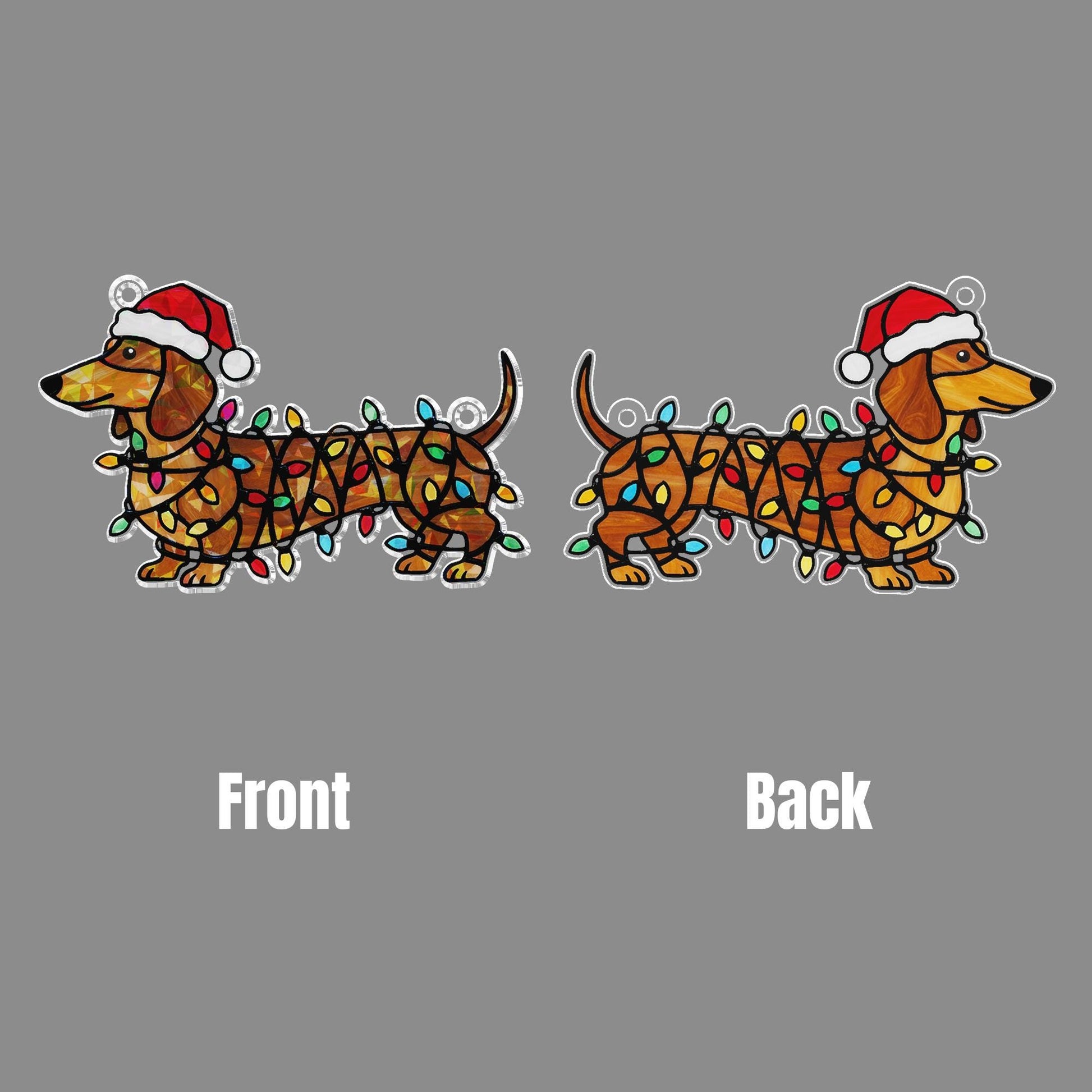 Hologram Dachshund Window Hanging — Acrylic Dog Suncatcher Decor