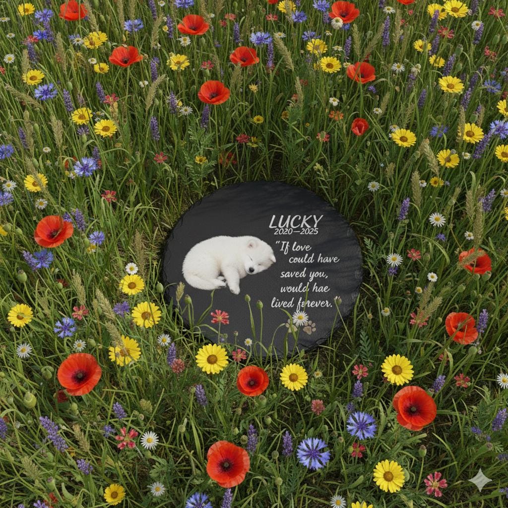 Personalized Pet Memorial Garden Stone — Dog Grave Marker with Custom Name