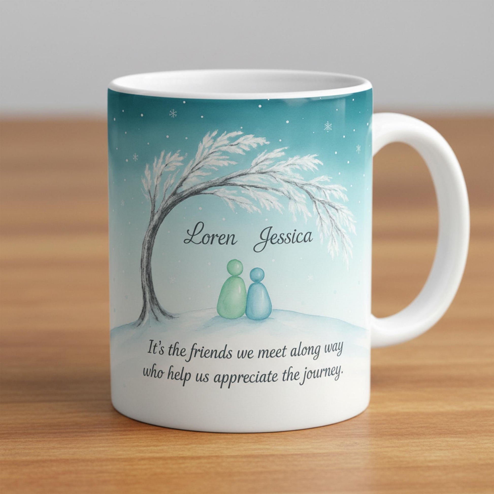 Personalized Friendship Mug — Custom Name Coffee Cup with Inspirational Quote
