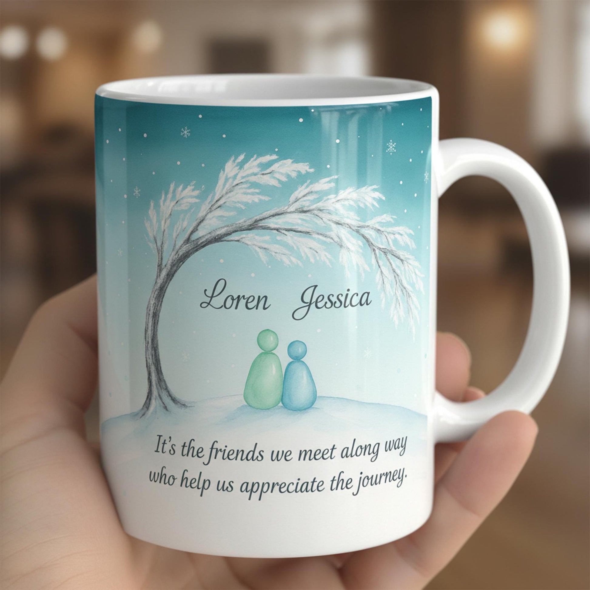 Personalized Friendship Mug — Custom Name Coffee Cup with Inspirational Quote