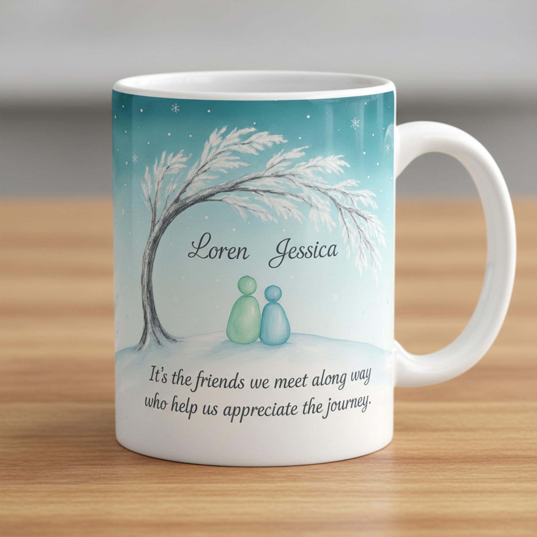 Personalized Friendship Mug — Custom Name Coffee Cup with Inspirational Quote