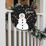 Winter Holiday Welcome Sign: Rustic Snowman Door Decoration