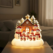 Custom Family Snowman Light Box: Personalized Christmas LED Decor image 1