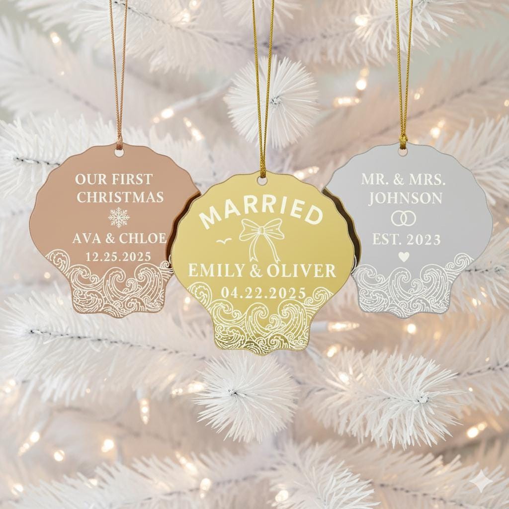 Personalized Couple Ornament — Wedding, First Christmas, Anniversary Keepsake 2025