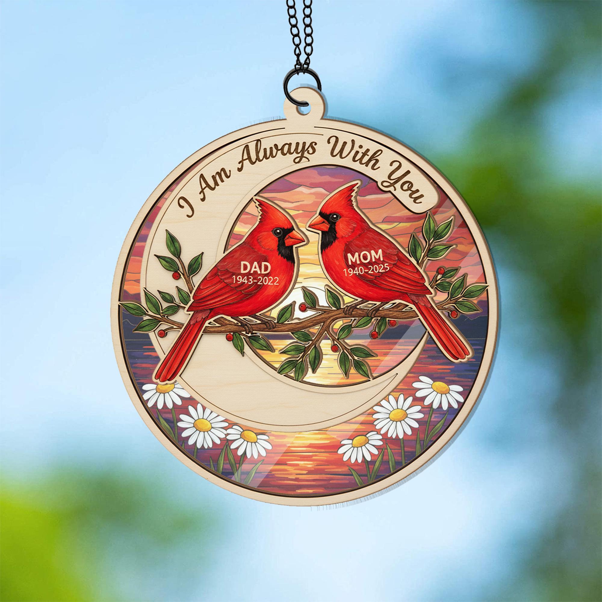 Custom Cardinal Memorial Suncatcher: Sunset Bird Ornament image 6
