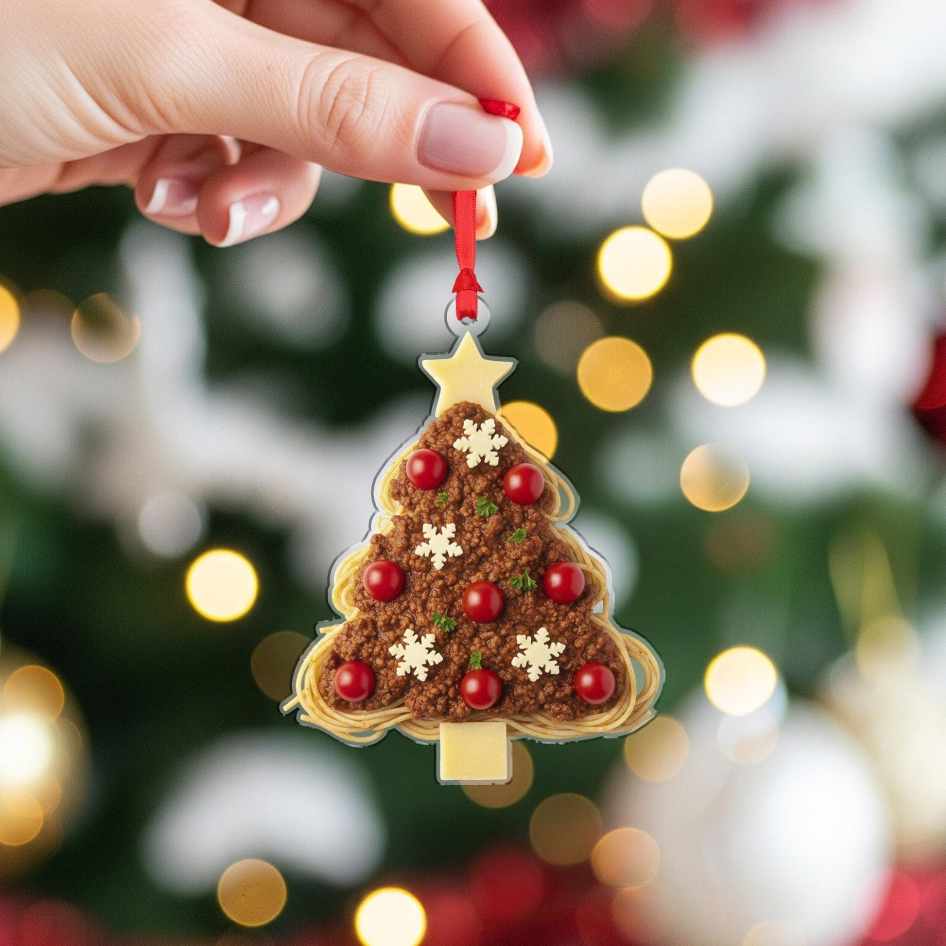 Spaghetti Bolognese Ornament — Funny Pasta Food Christmas Tree Decoration 2025