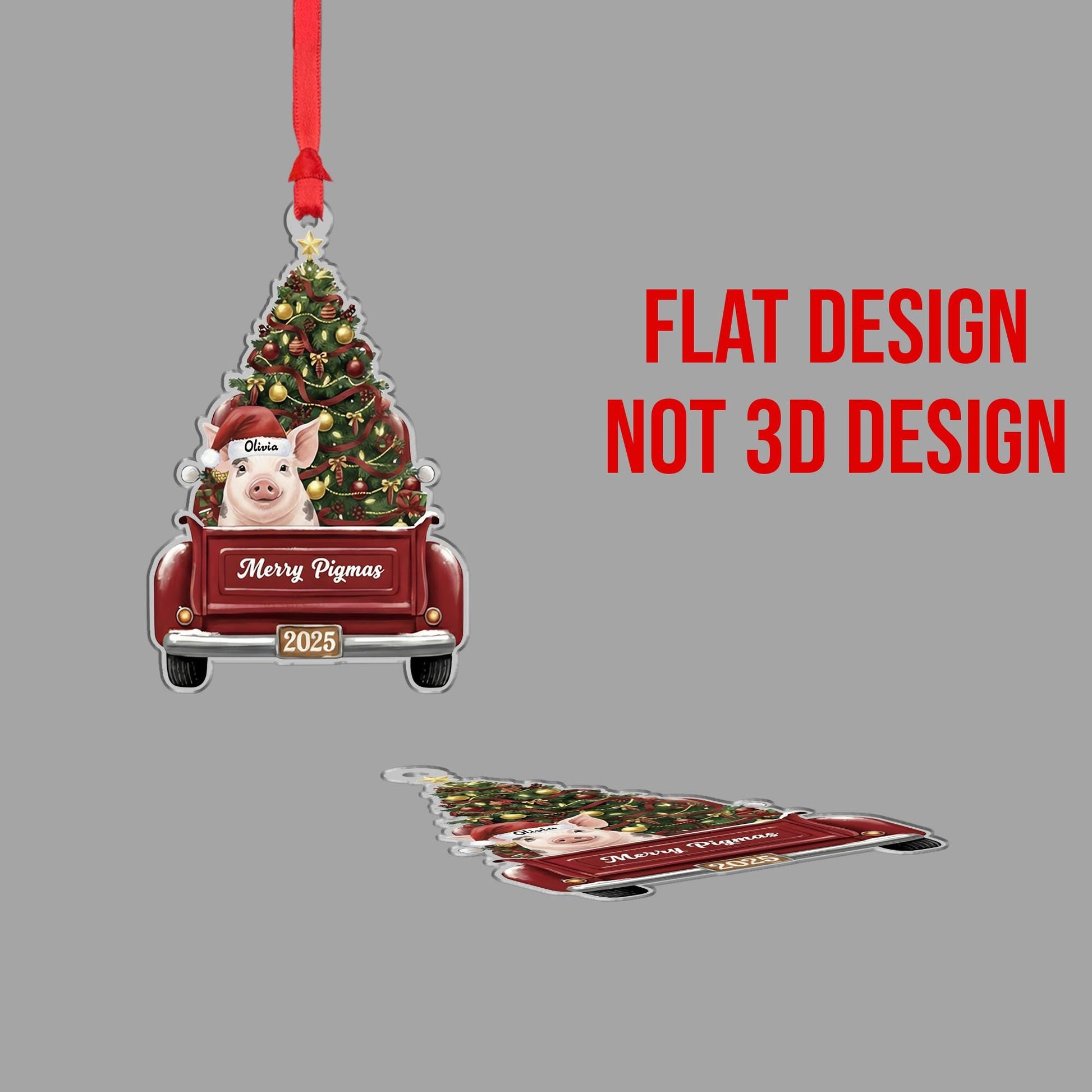 Merry Pigmas Ornament — Personalized Pig Christmas Tree Decoration 2025