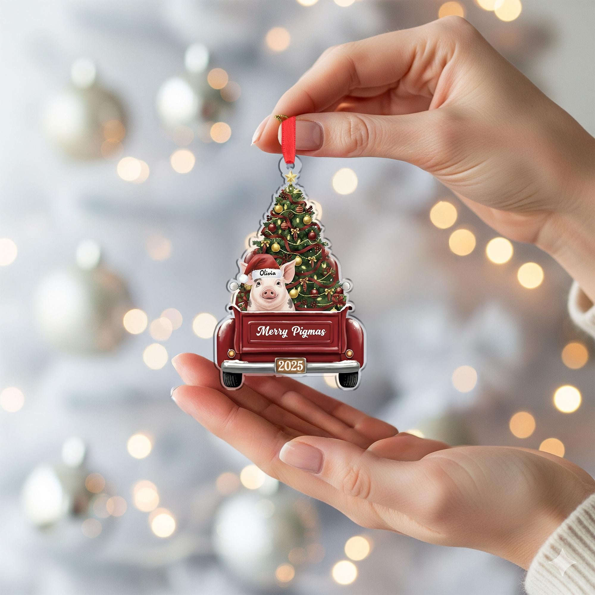 Merry Pigmas Ornament — Personalized Pig Christmas Tree Decoration 2025
