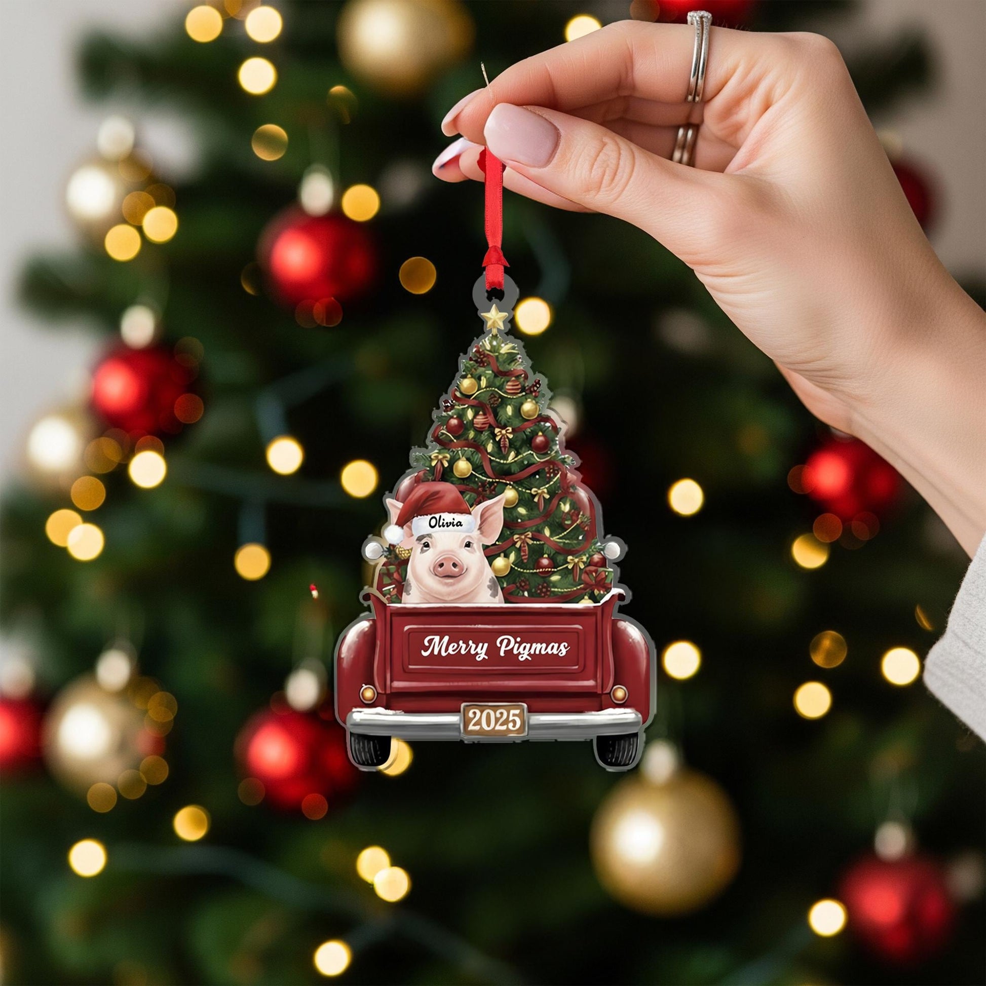 Merry Pigmas Ornament — Personalized Pig Christmas Tree Decoration 2025
