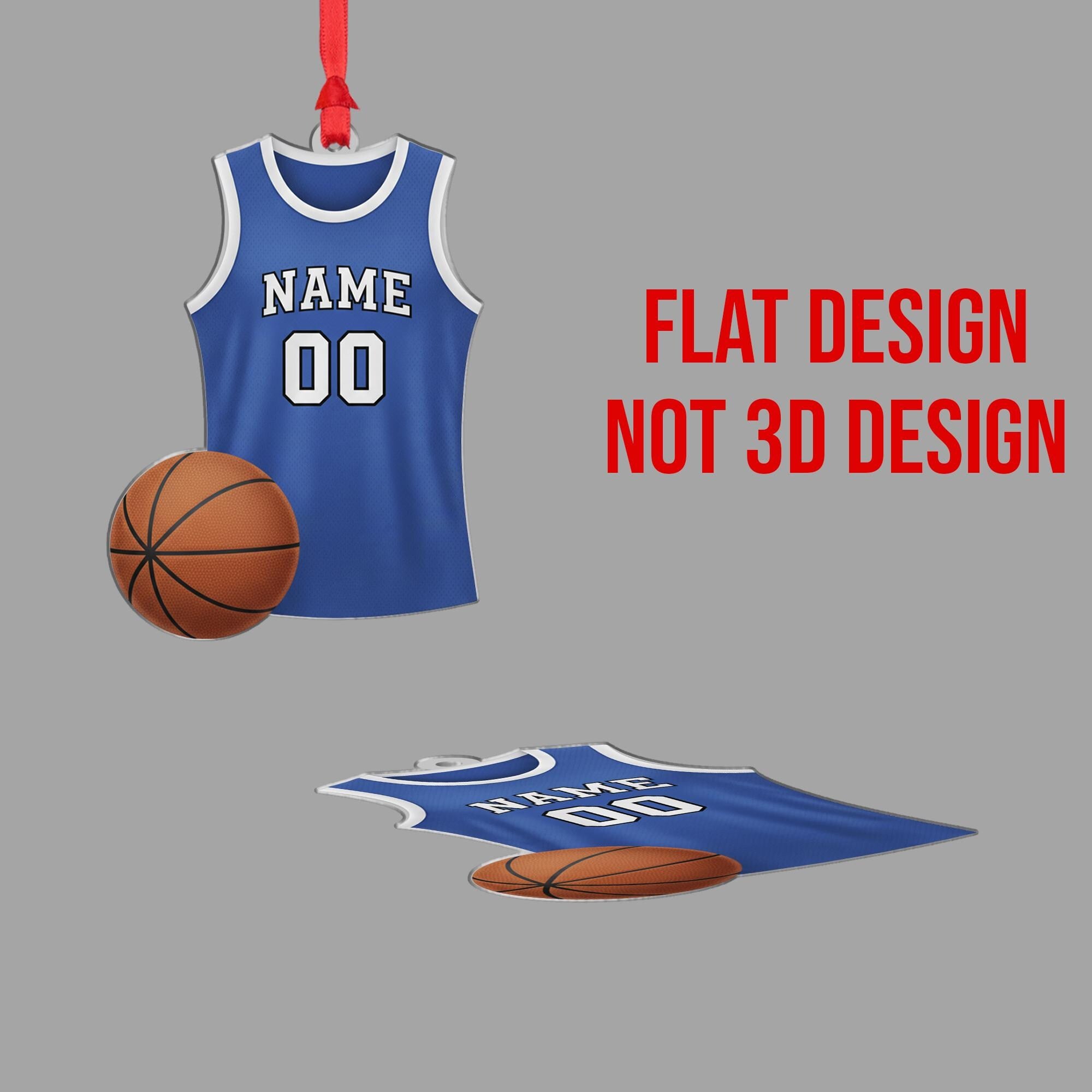 Personalized Basketball Ornament, Custom Name and Number Christmas Tree Decoration
