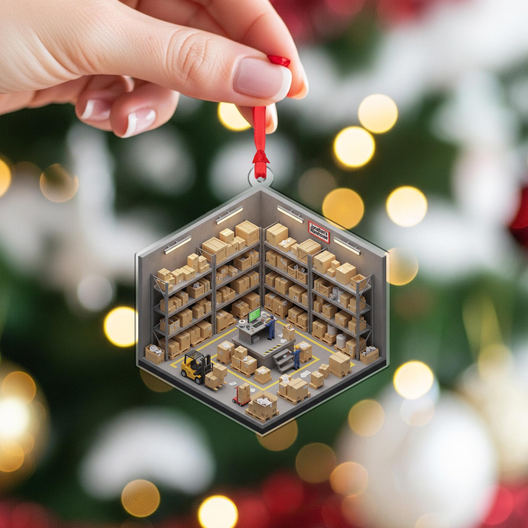 Personalized Warehouse Ornament - Logistics Gift, Small Business Owner Decor