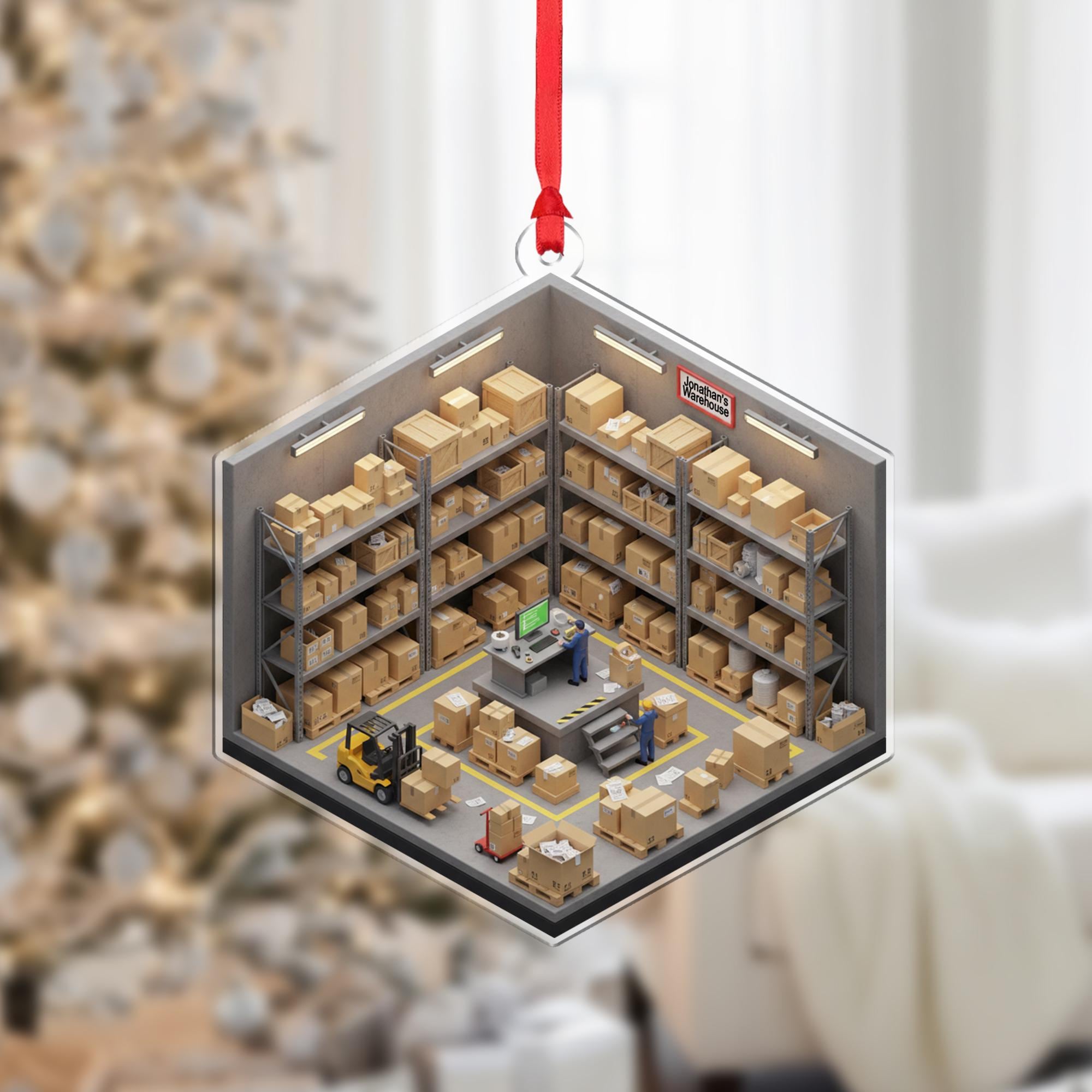 Personalized Warehouse Ornament - Logistics Gift, Small Business Owner Decor