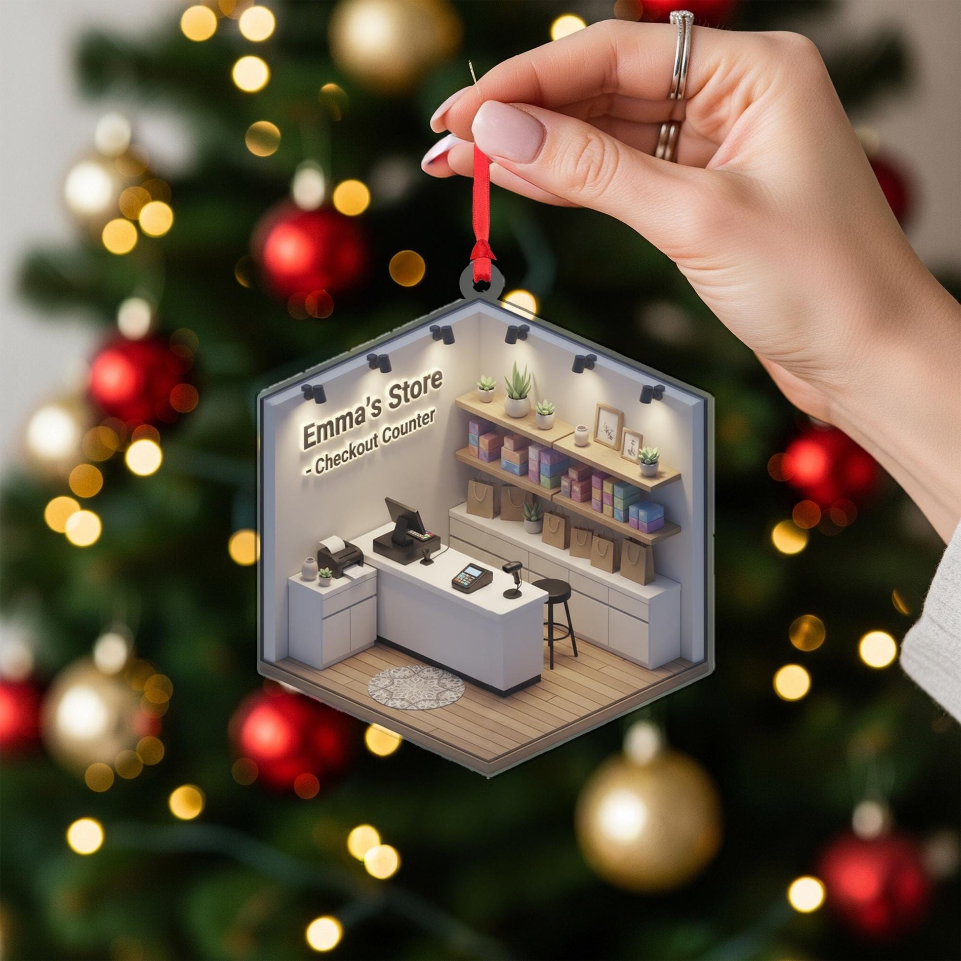 Personalized Retail Store Ornament - Small Business Gift, Shop Owner Appreciation