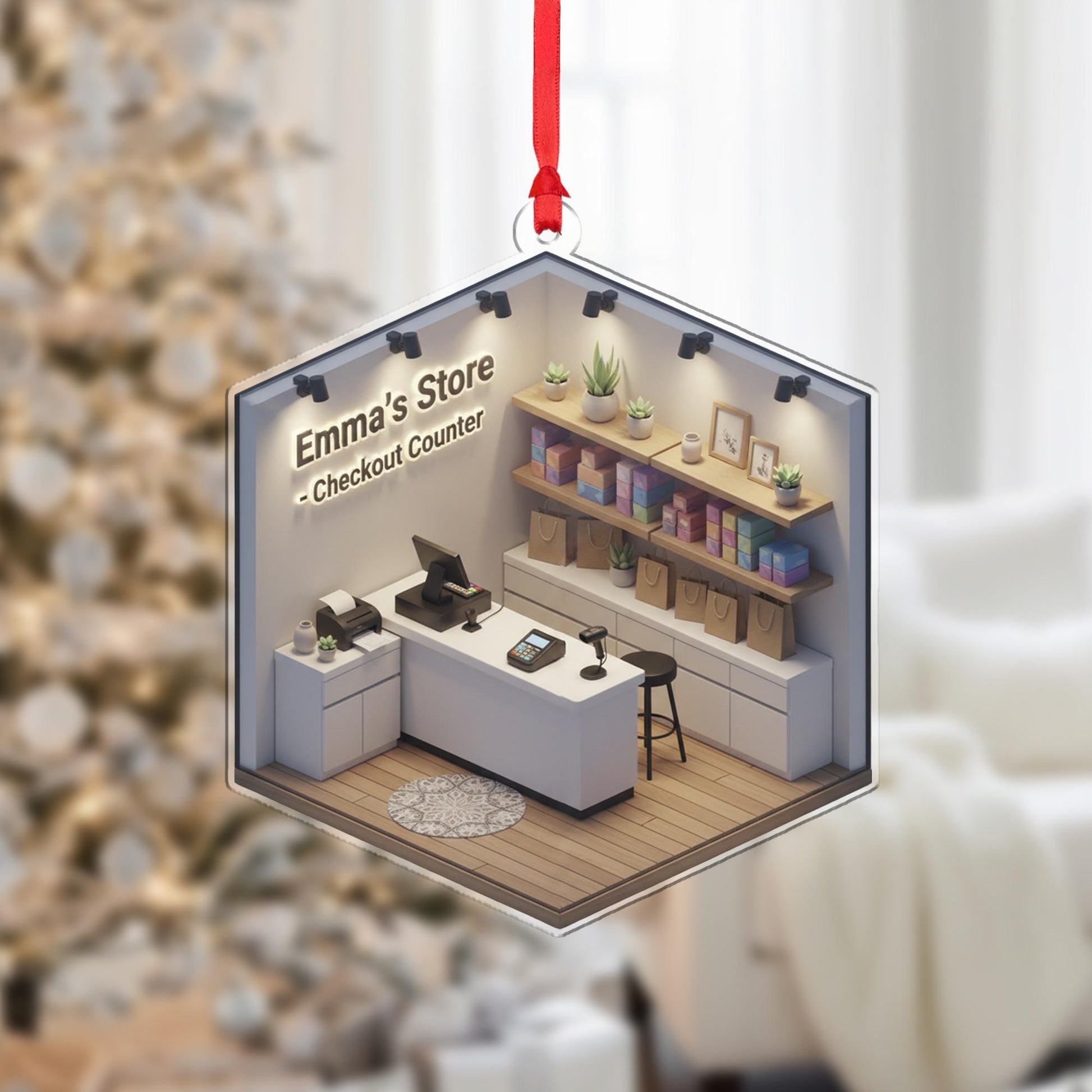 Personalized Retail Store Ornament - Small Business Gift, Shop Owner Appreciation