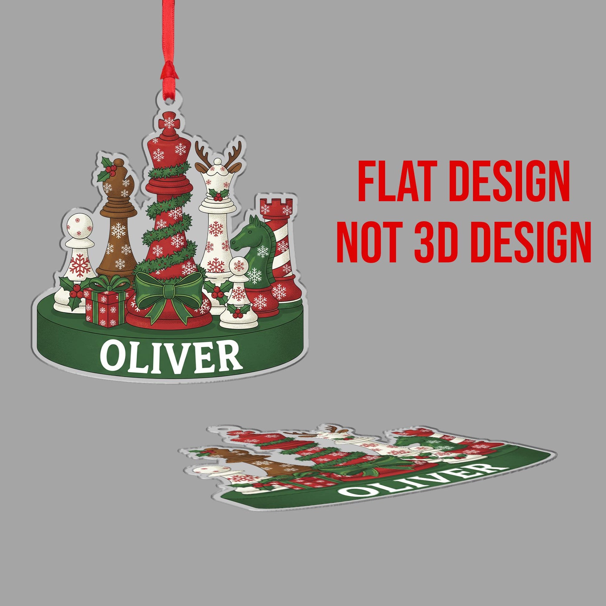 Personalized Chess Ornament - Chess Lover Gift, Board Game Decor