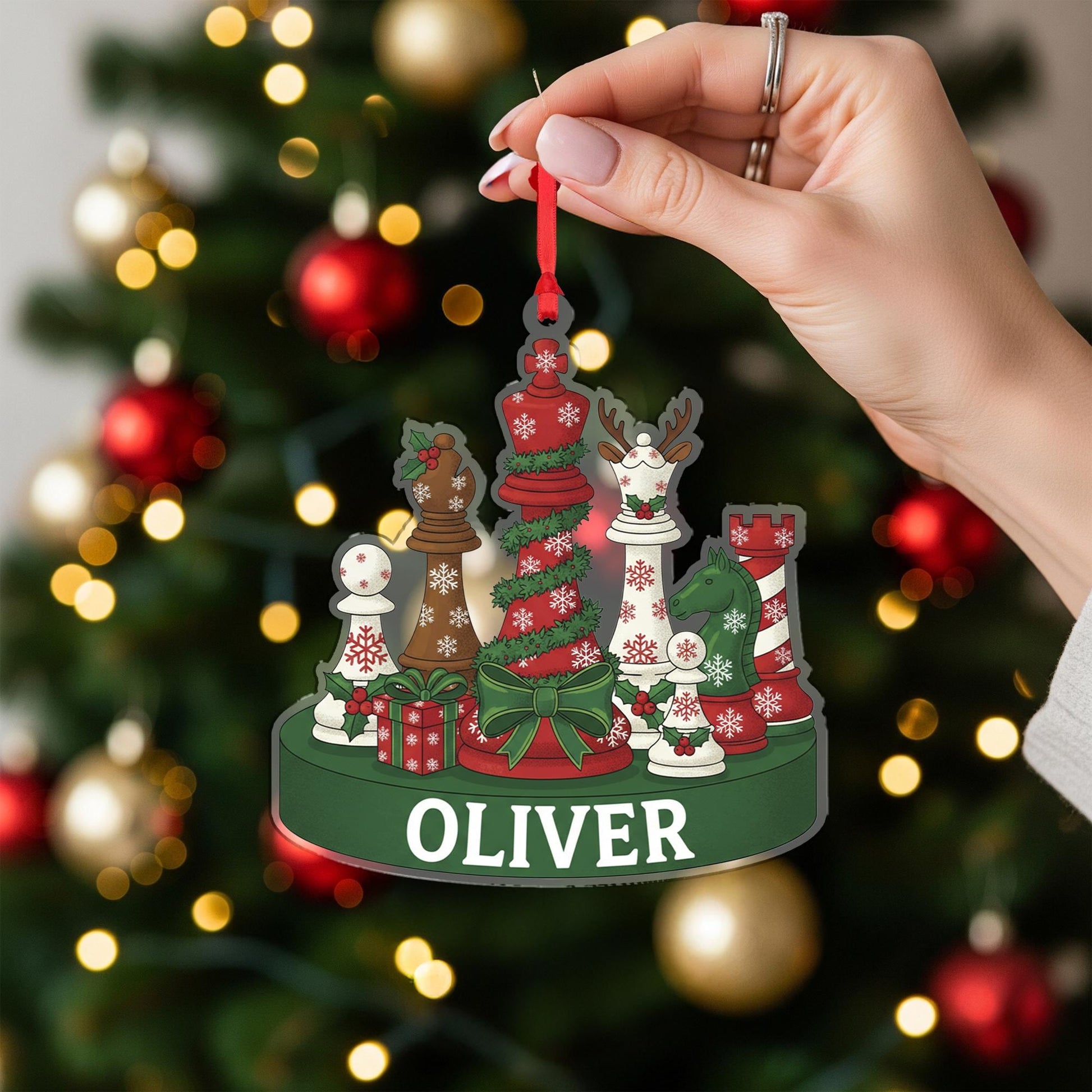 Personalized Chess Ornament - Chess Lover Gift, Board Game Decor