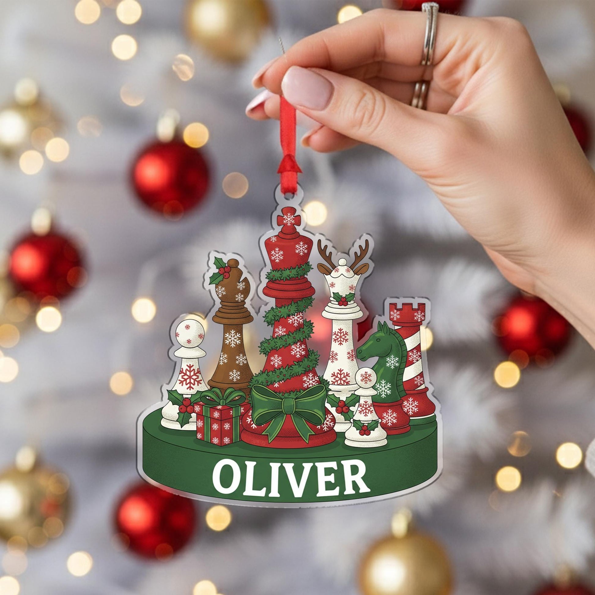 Personalized Chess Ornament - Chess Lover Gift, Board Game Decor