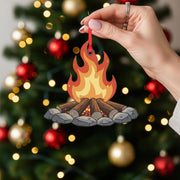 Campfire Ornament, Christmas Tree Decoration with Flames and Logs for Camping and Outdoor Theme