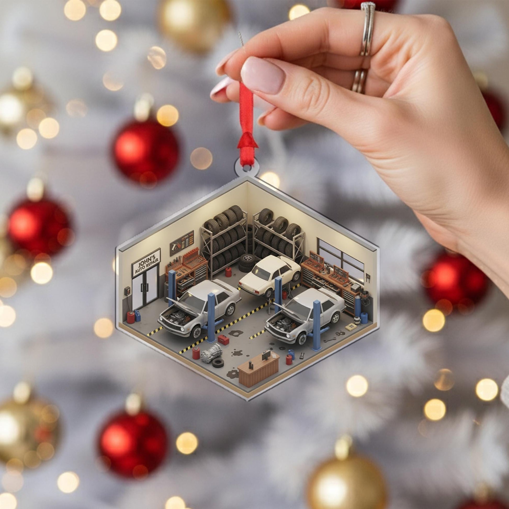 Personalized Auto Repair Ornament - Mechanic Gift, Garage Decor Keepsake