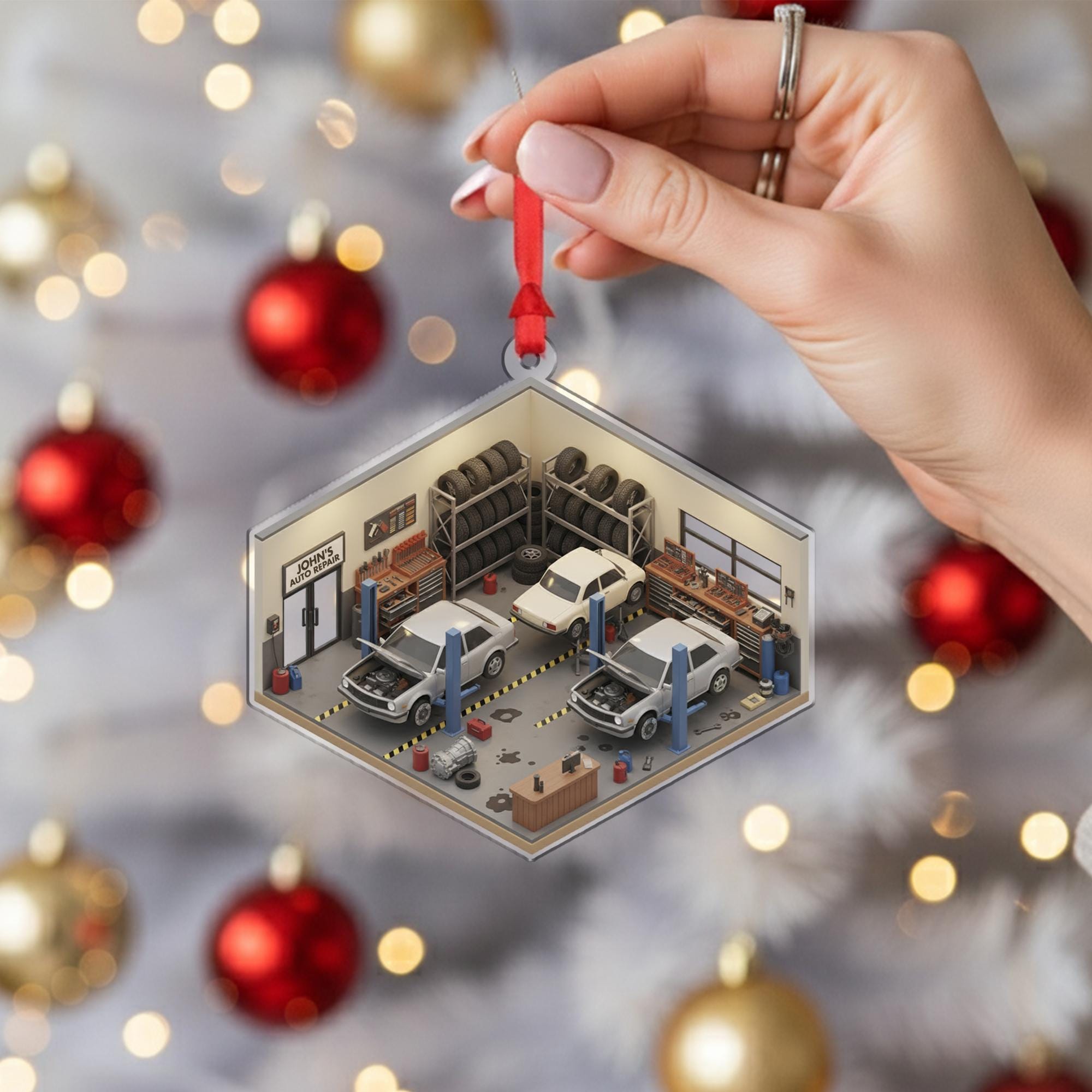 Personalized Auto Repair Ornament - Mechanic Gift, Garage Decor Keepsake