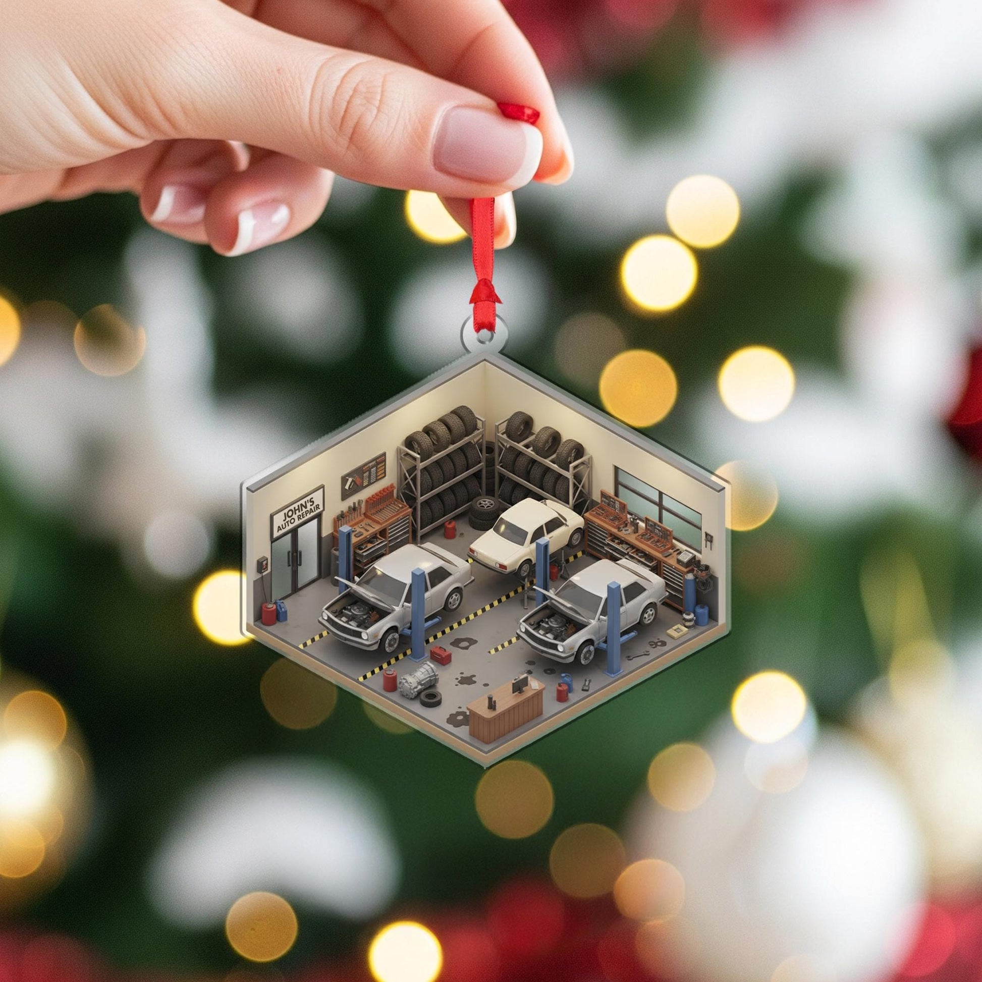 Personalized Auto Repair Ornament - Mechanic Gift, Garage Decor Keepsake