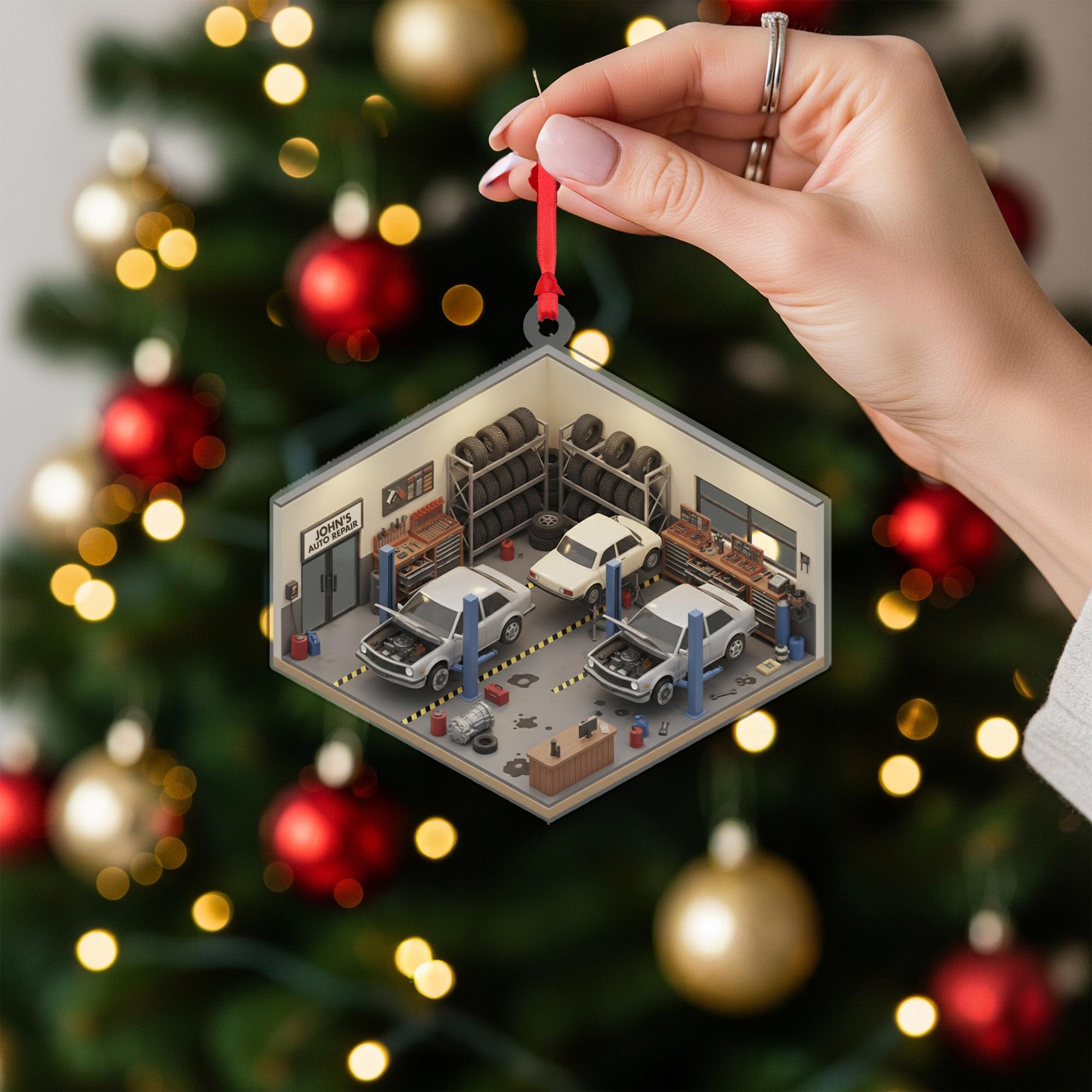 Personalized Auto Repair Ornament - Mechanic Gift, Garage Decor Keepsake