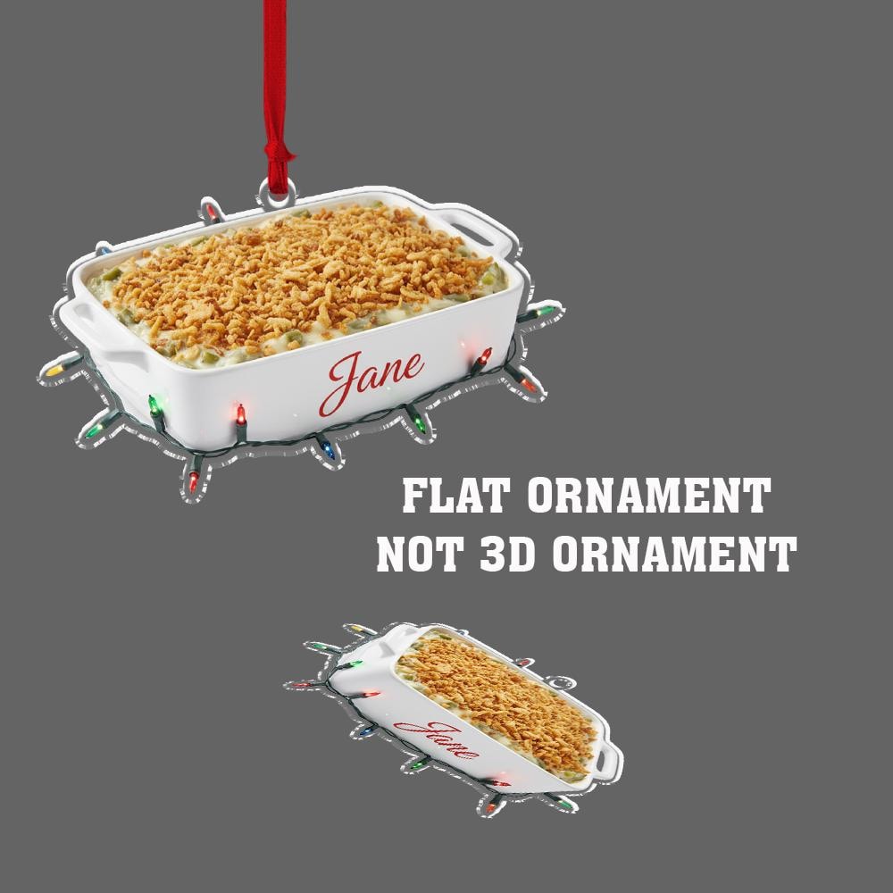Green Bean Casserole Ornament – Personalized Holiday Kitchen Decoration – Custom Food Ornament