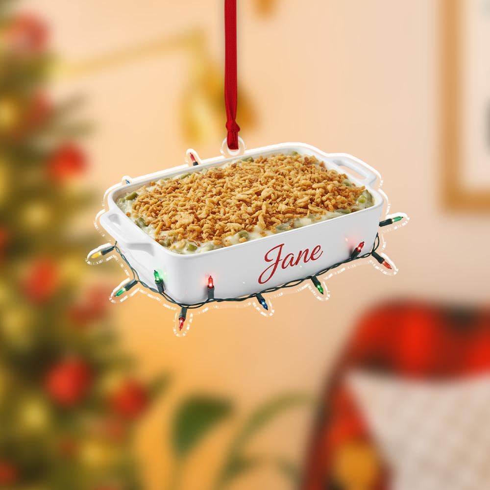 Green Bean Casserole Ornament – Personalized Holiday Kitchen Decoration – Custom Food Ornament