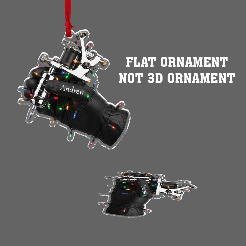 Personalized Tattoo Machine Ornament: Tattoo Artist Christmas Decoration