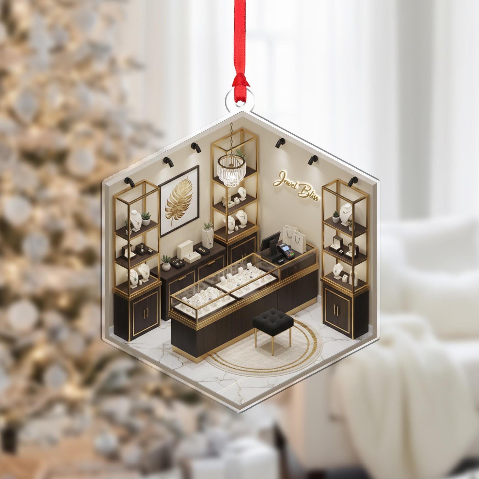 Personalized Jewelry Store Ornament - Boutique Owner Gift, Jeweler Keepsake