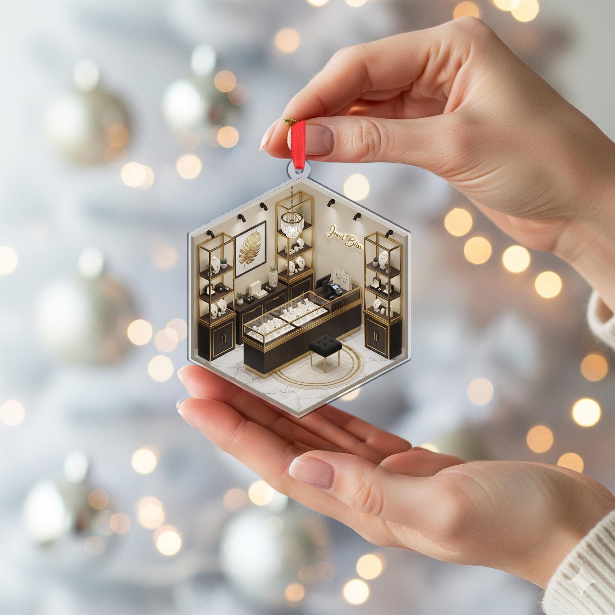 Personalized Jewelry Store Ornament - Boutique Owner Gift, Jeweler Keepsake