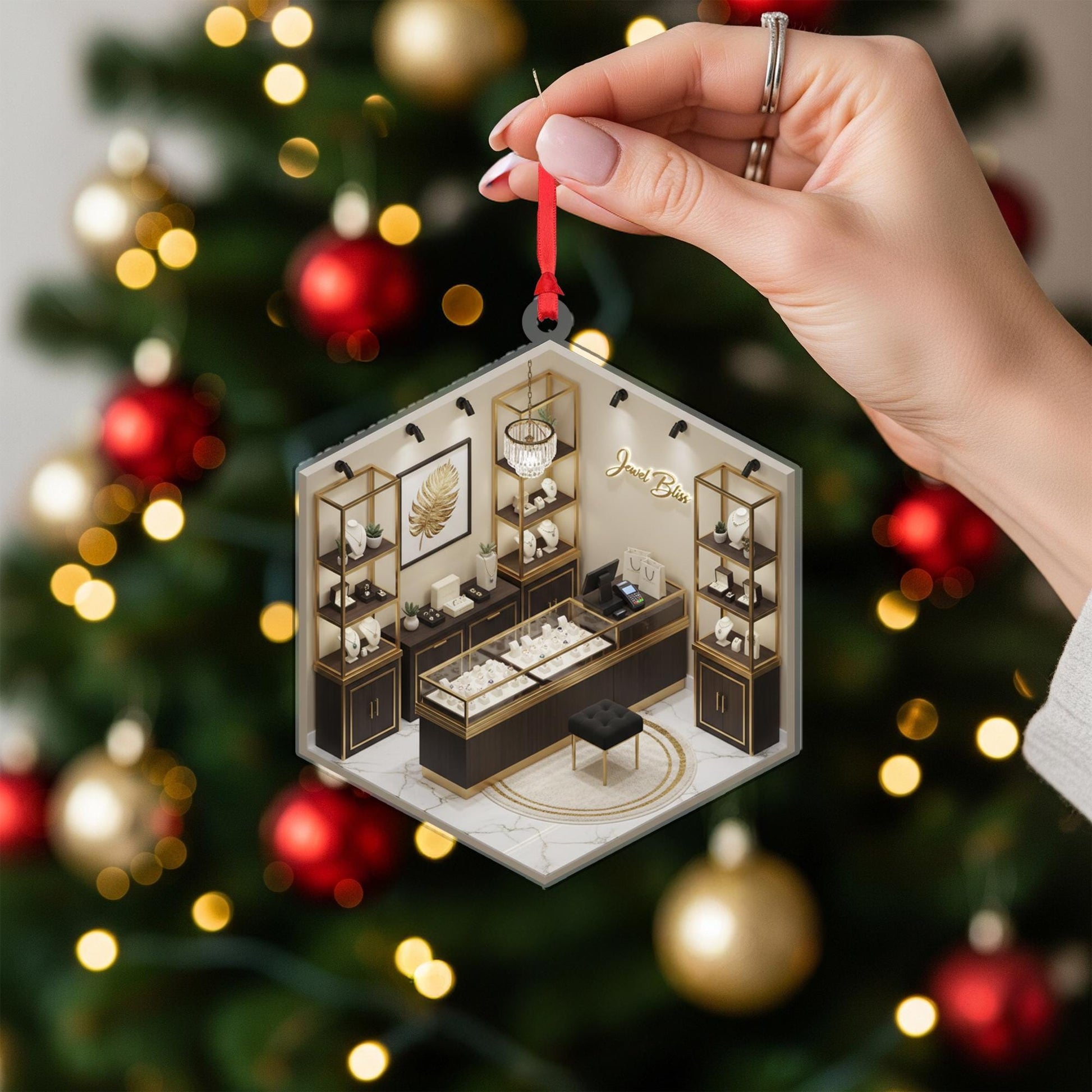 Personalized Jewelry Store Ornament - Boutique Owner Gift, Jeweler Keepsake