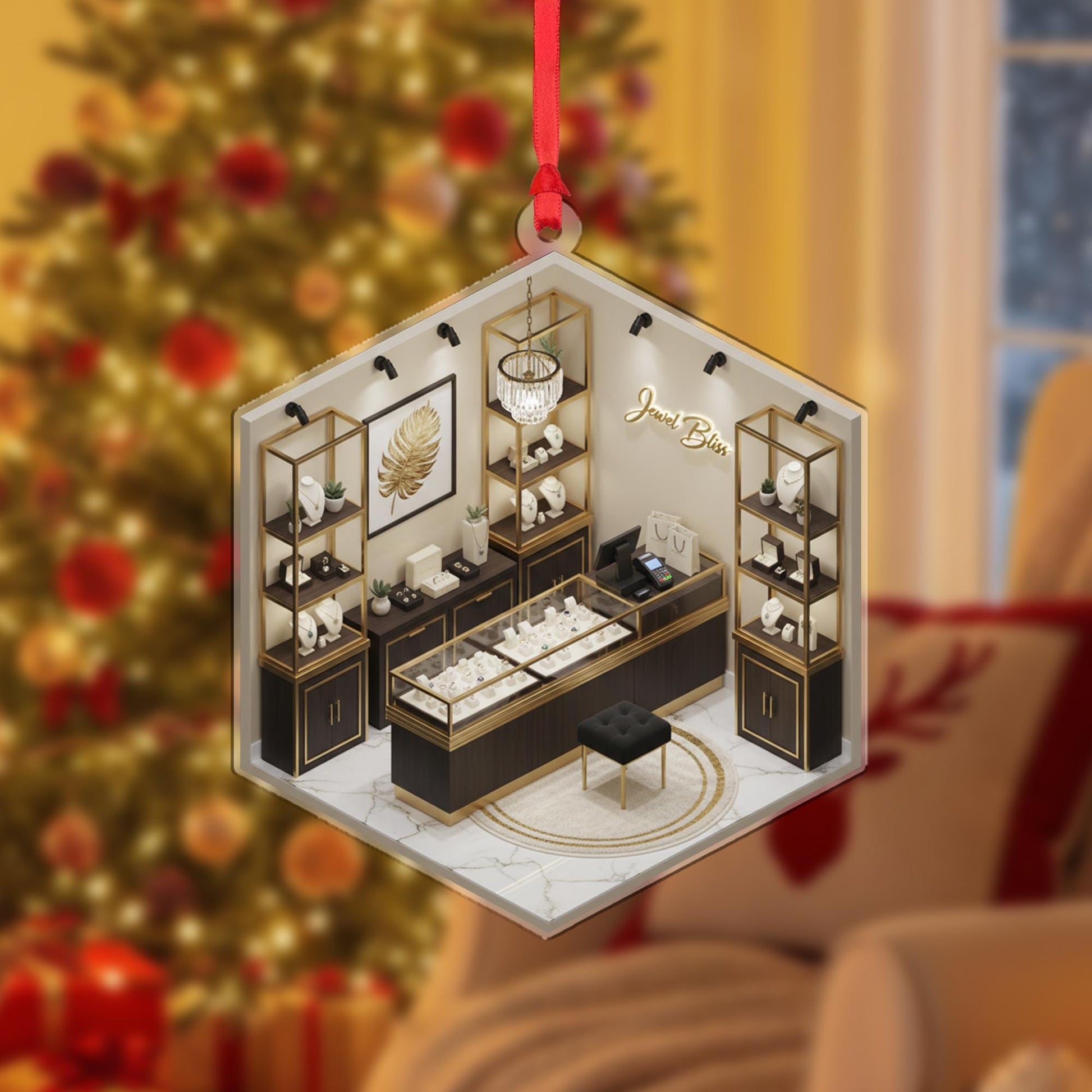 Personalized Jewelry Store Ornament - Boutique Owner Gift, Jeweler Keepsake