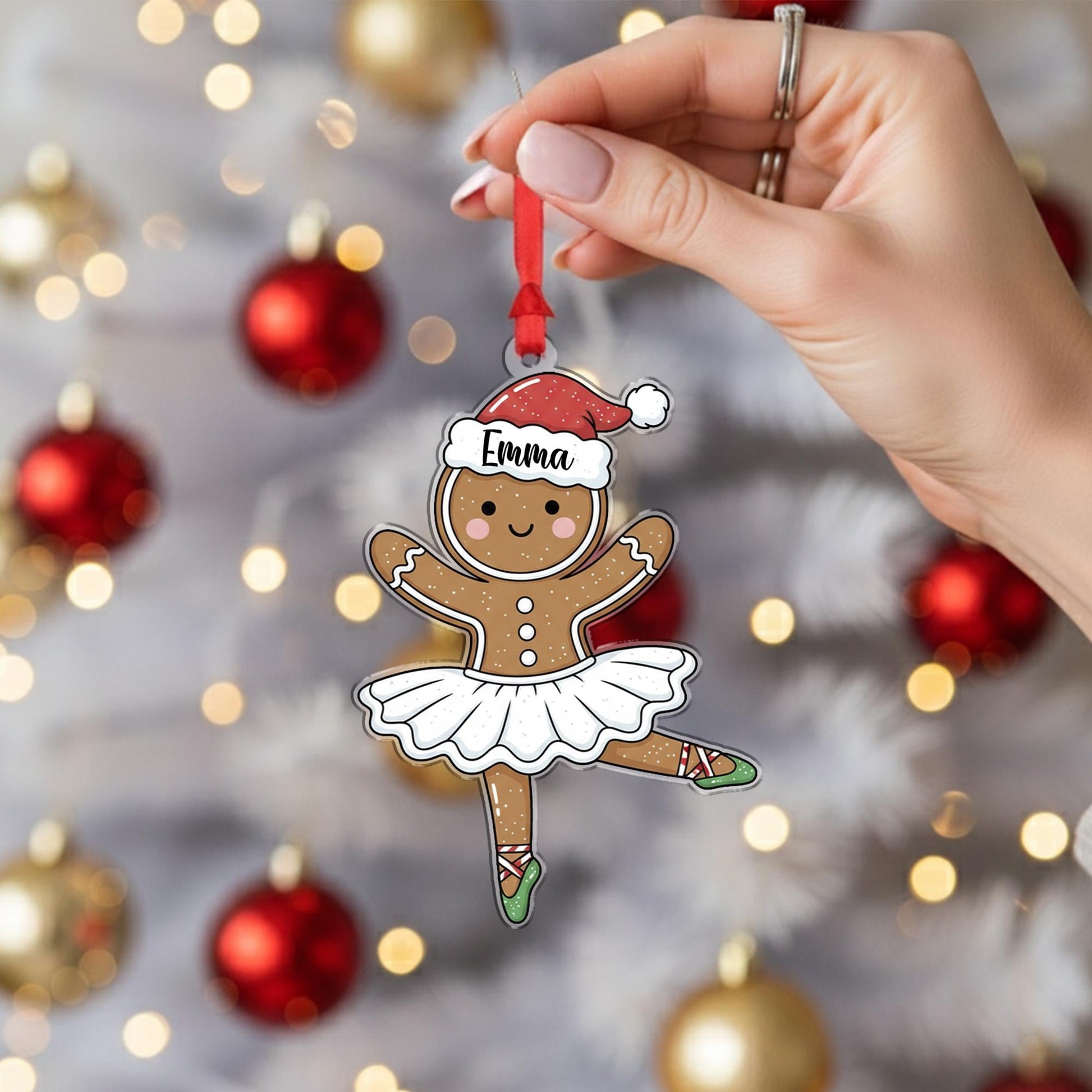 Personalized Ballerina Ornament - Gingerbread Ballet Dancer Gift