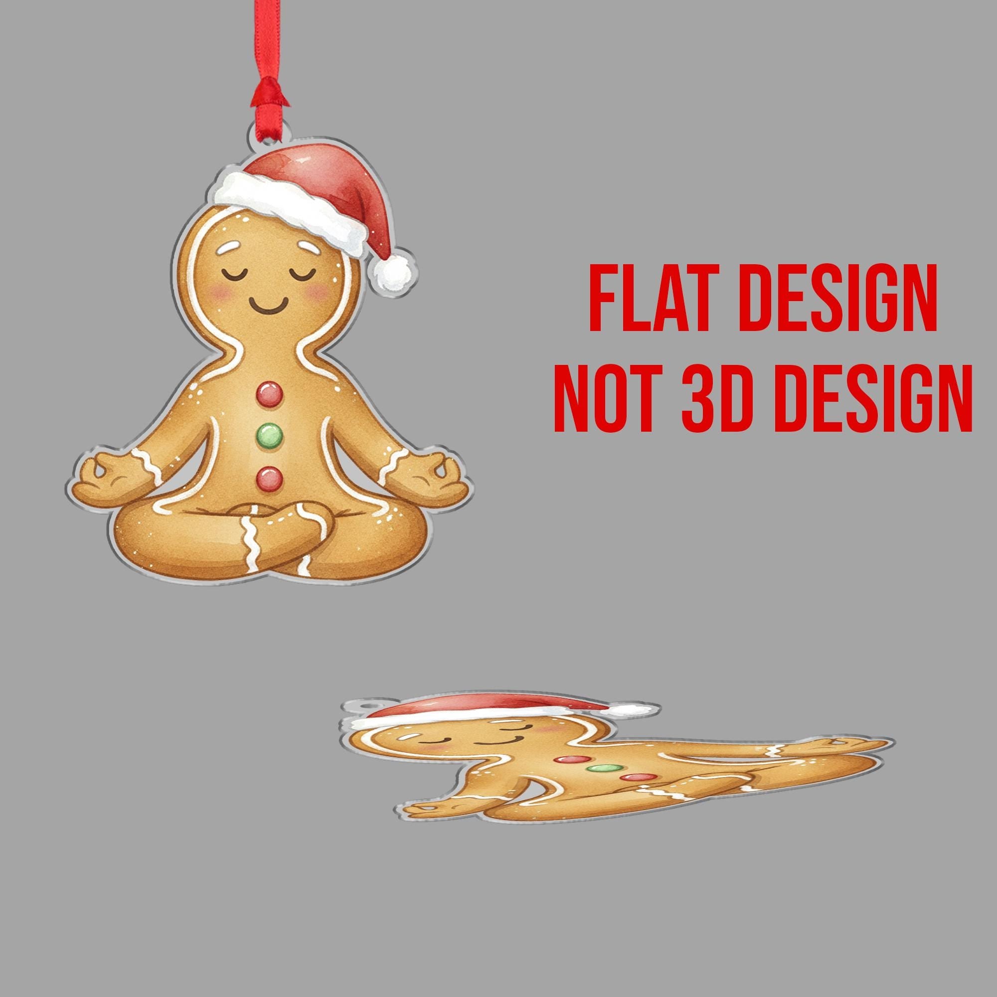 Gingerbread Yoga Ornament - Meditation Gift, Zen Yogi Christmas Decor