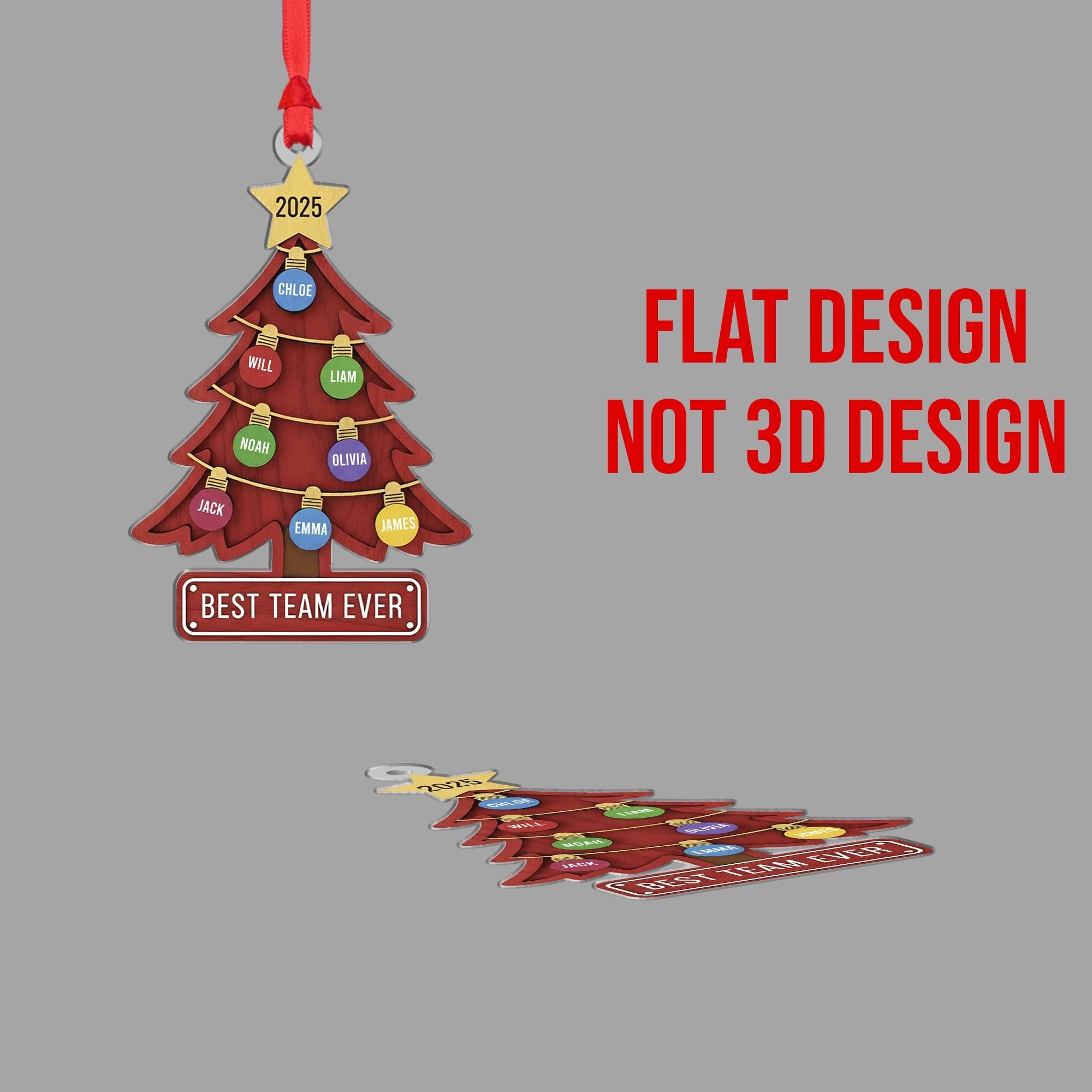 Personalized Christmas Tree Ornament 2025 - Employee Team Keepsake image 6