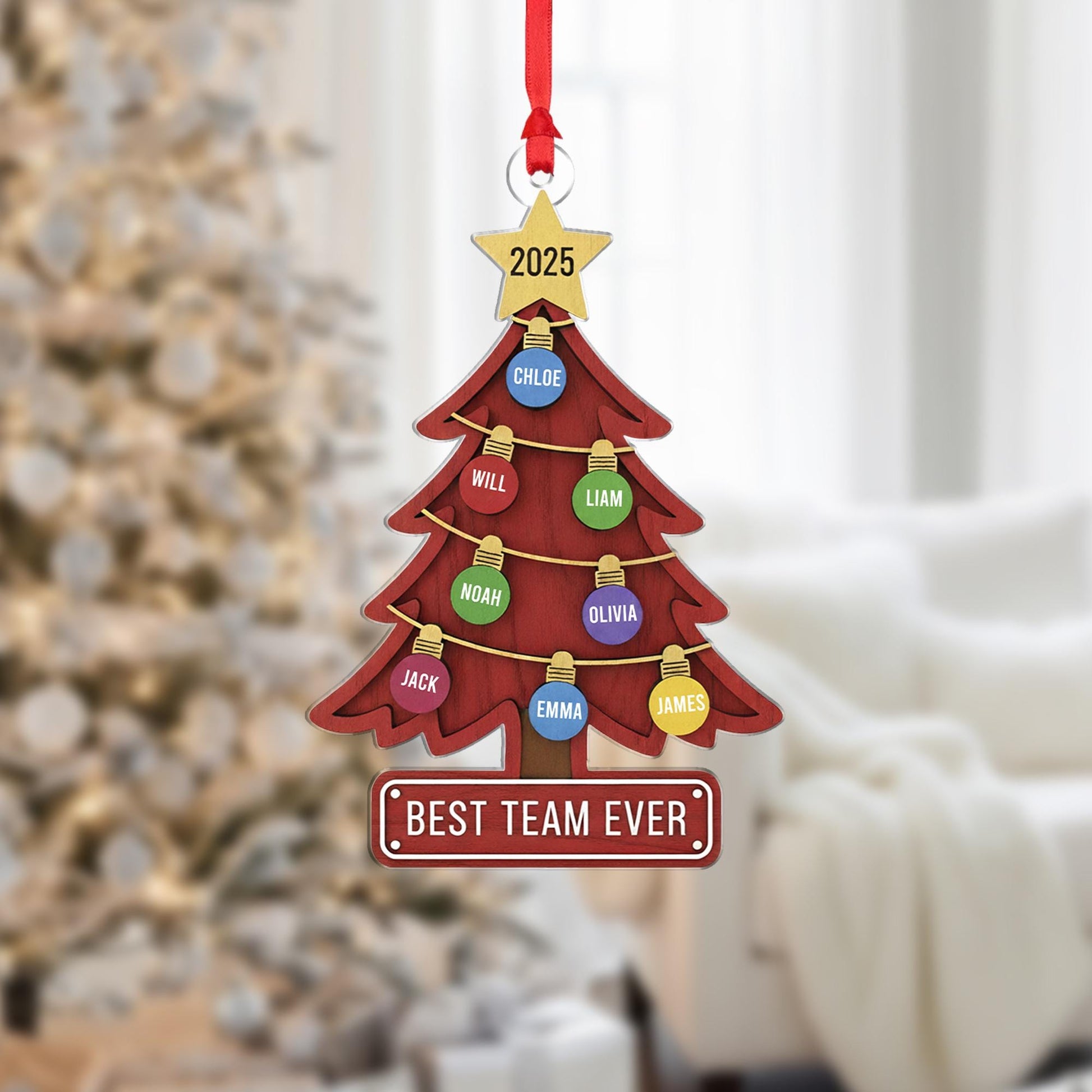 Personalized Christmas Tree Ornament 2025 - Employee Team Keepsake image 1
